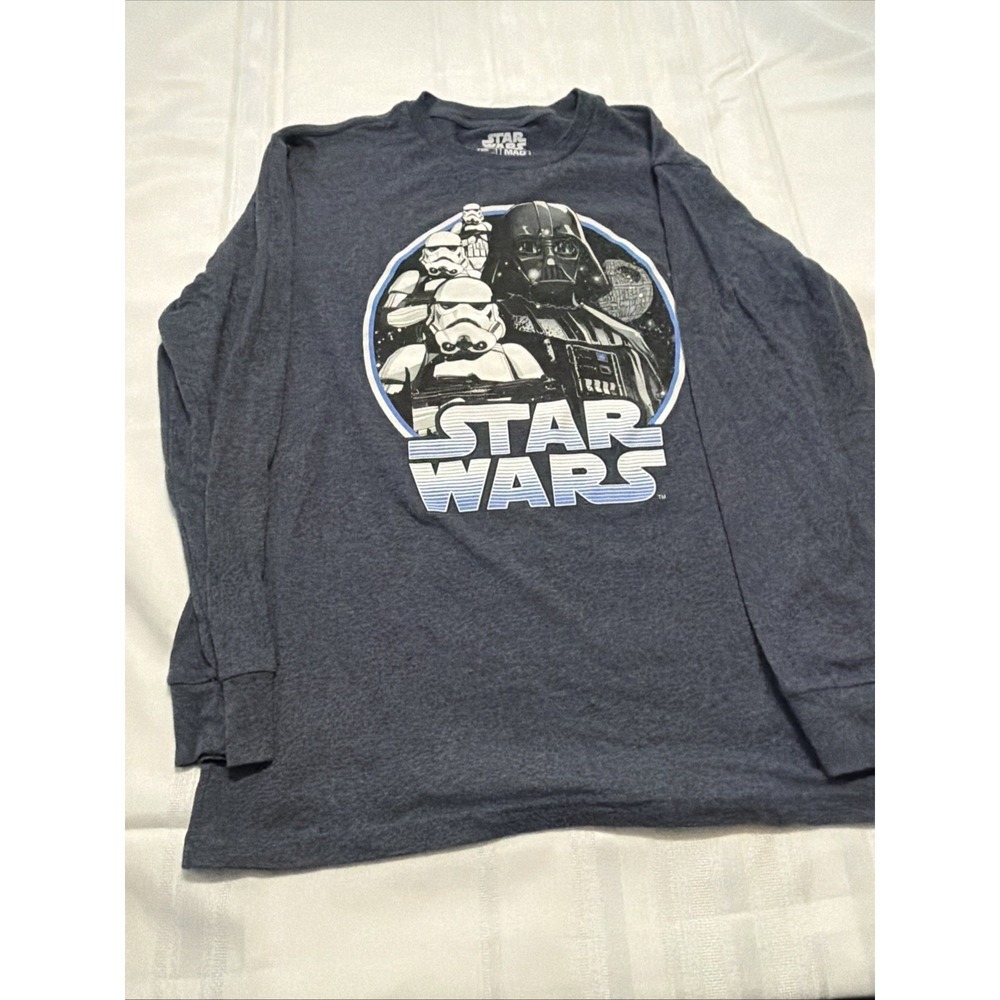 Star Wars Darth Vader Stormtrooper Long Sleeve Shirt Mens Medium Gray Graphic T